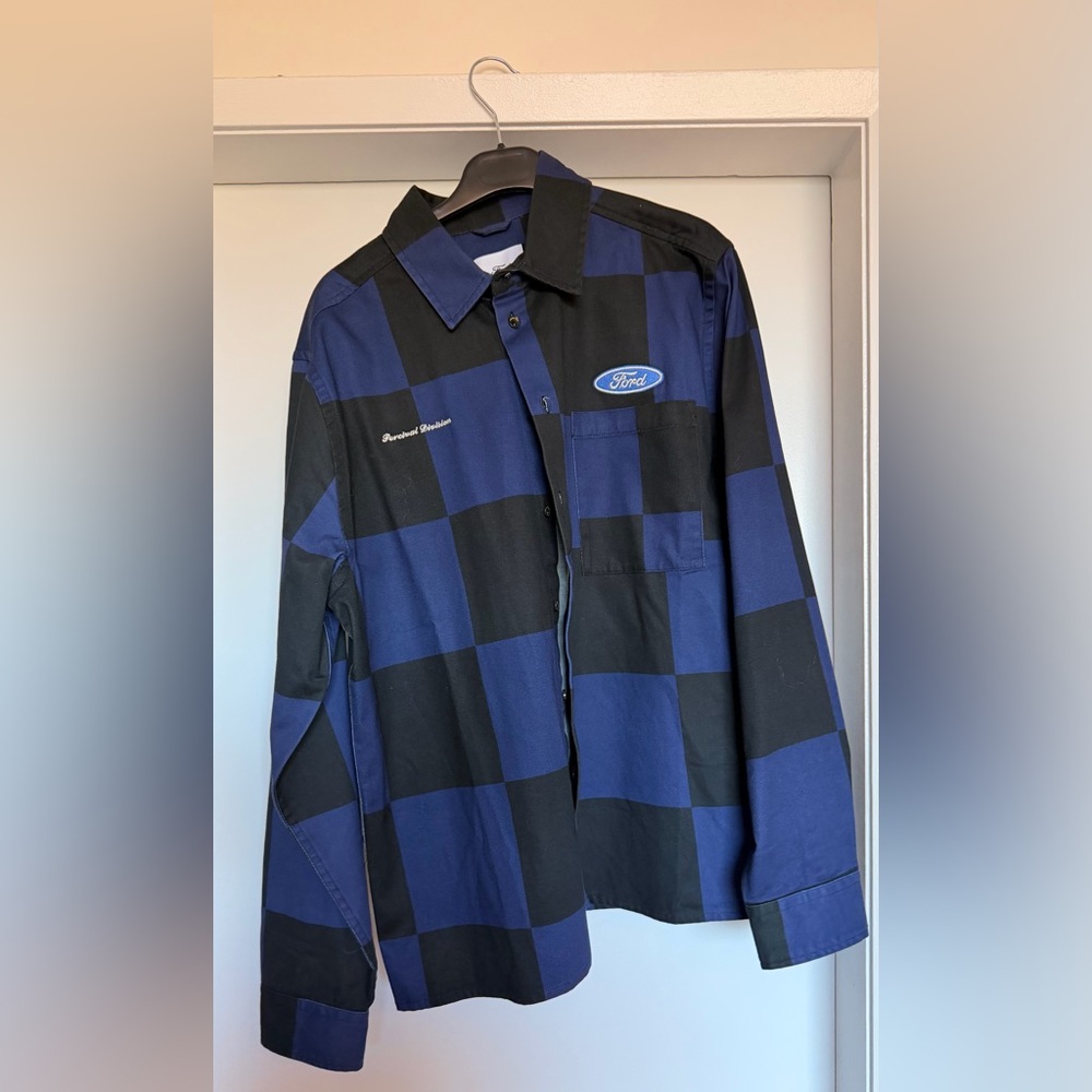 Ford Navy and Black Checkered Fabric